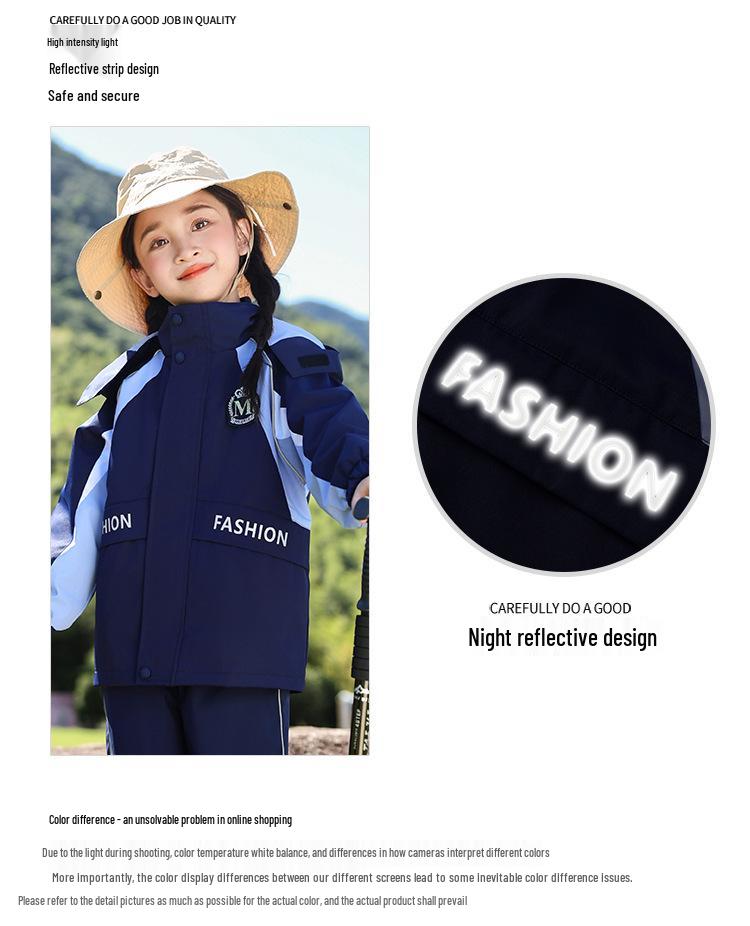 Completo Uniforme Scolastica Elementare a Tre Pezzi: Giacca a vento Primavera/Autunno per Scuola dell'Infanzia e Prima Elementare