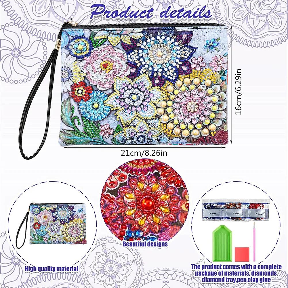 DIY Special Diamond Painting Pouch Peafowl Butterfly Flower Leather Chain Bags Women Storage Bag Diamond Embroidery Wallet Pouch