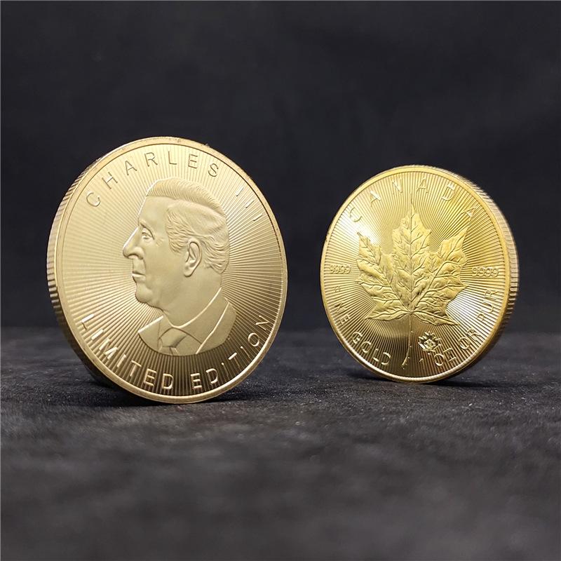 Moneta d'Oro Foglia d'Acero Canadese, 2015, 2020, 2021, 2023, Moneta Commemorativa Foglia d'Acero, Moneta della Regina del Commonwealth, Moneta Commemorativa per il Commercio Estero
