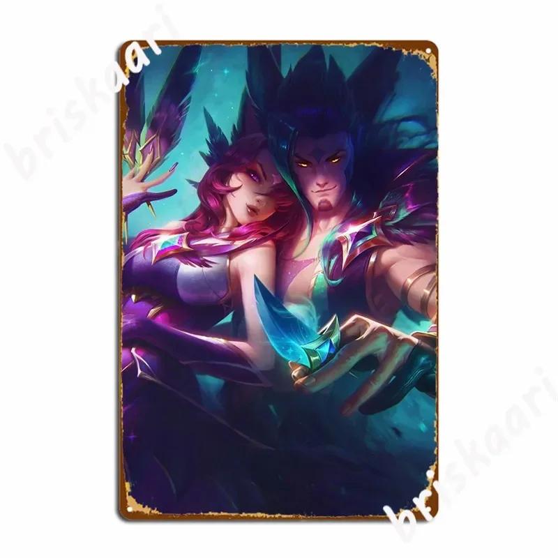 Xayah And Rakan Poster Metal Sign Cinema Rusty Home Printing Cinema Tin Sign Poster 20X30CM