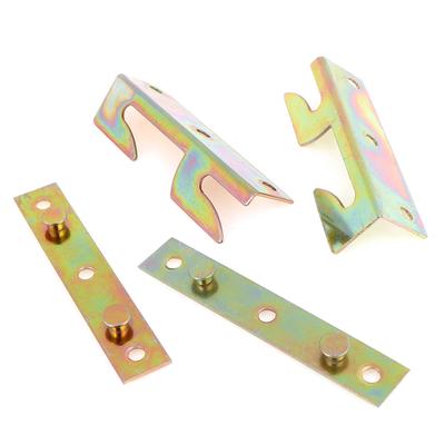 4 Sets Furniture Wood Bed Rail Bracket Fitting Snap Connectors Mount Hole