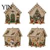 Kreatives Geschenk für Erwachsene DIY Weihnachts-Perlenkunst Malerei Hängender Anhänger Bausatz, 3D Perlen Lebkuchenhaus Dekoration Haus Handgemachte Miniatur