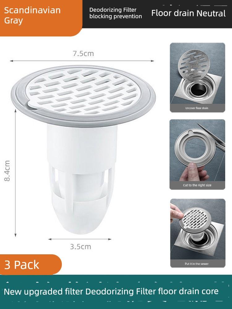 Floor Drain Odor Preventer Toilet Sewer Pipe Strainer Drain Neutral Anti-Odor Cover Sealed Inner Core Handy Gadget