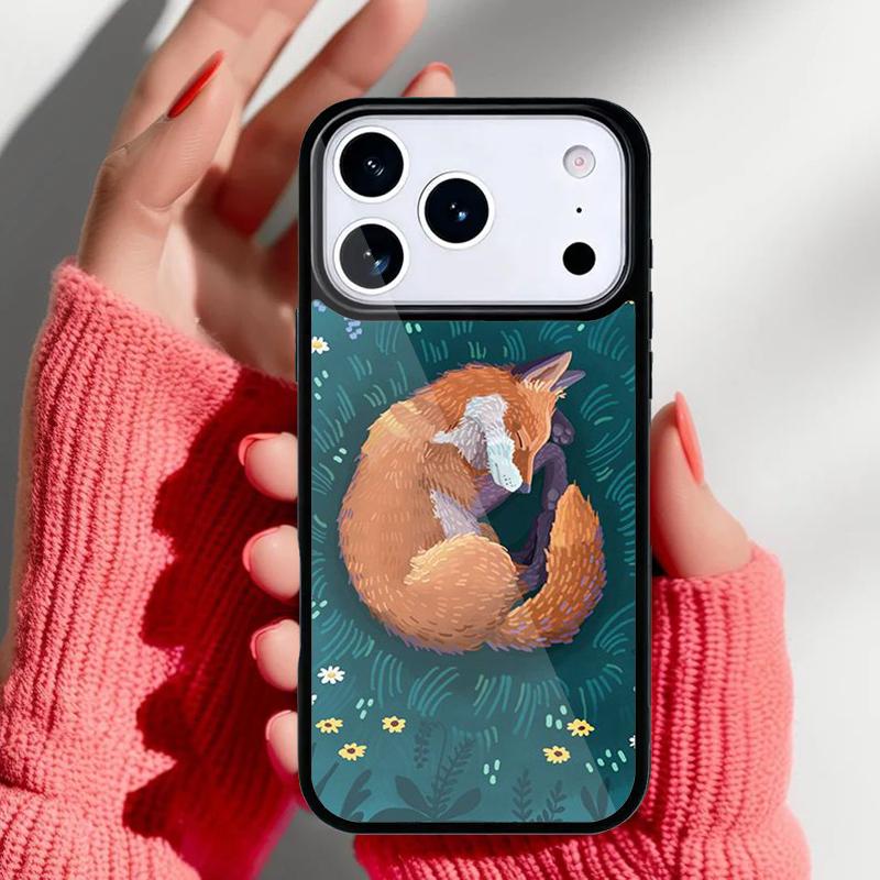 Fox Animal Pattern Phone Case for iPhone 17 16 15 14 13 Pro Max Back Cover for 12 11 Pro Coque