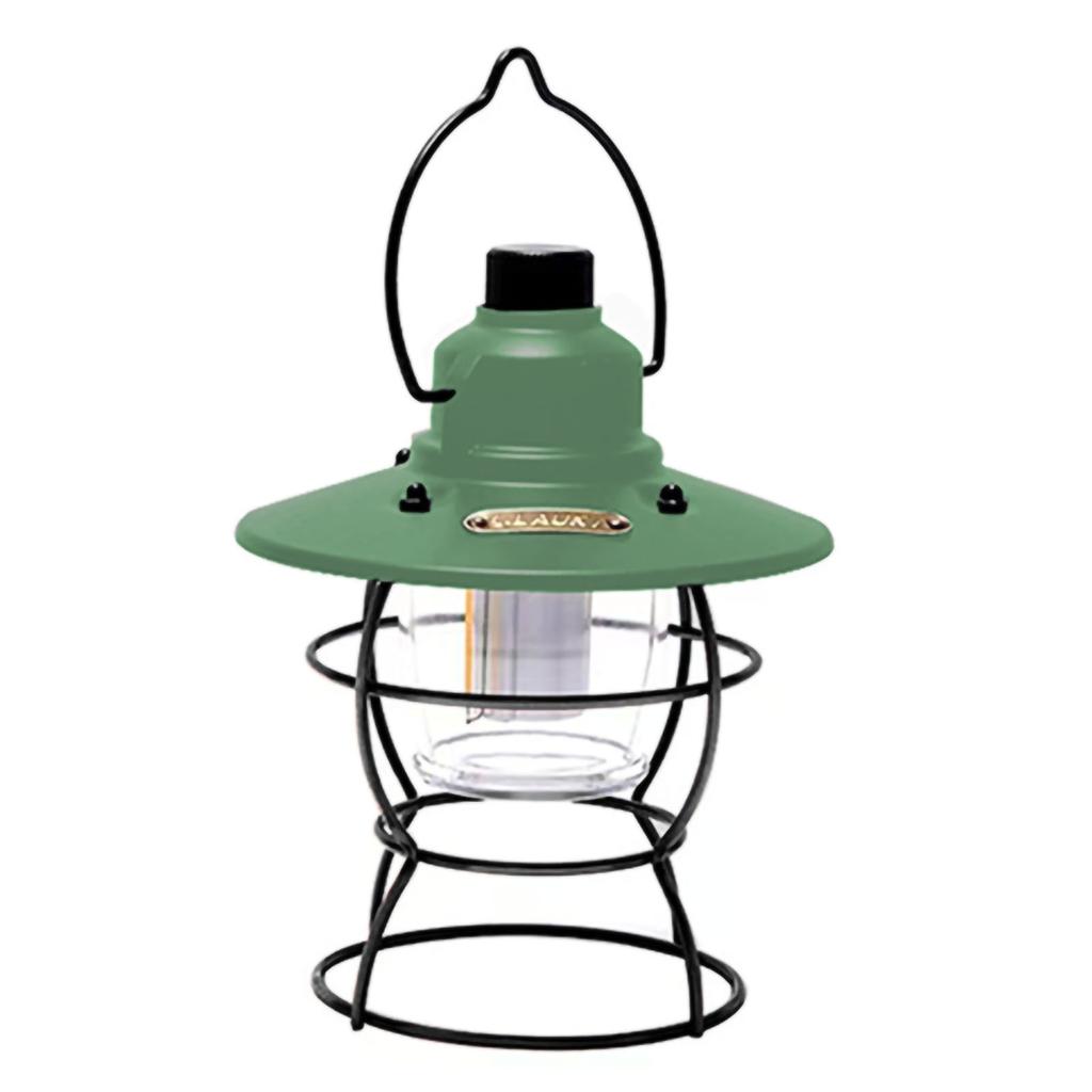 Camping Light Dimmable Multi Modes Retro Portable Tent Lantern Lamp for Fishing Hiking Garden Yard Green