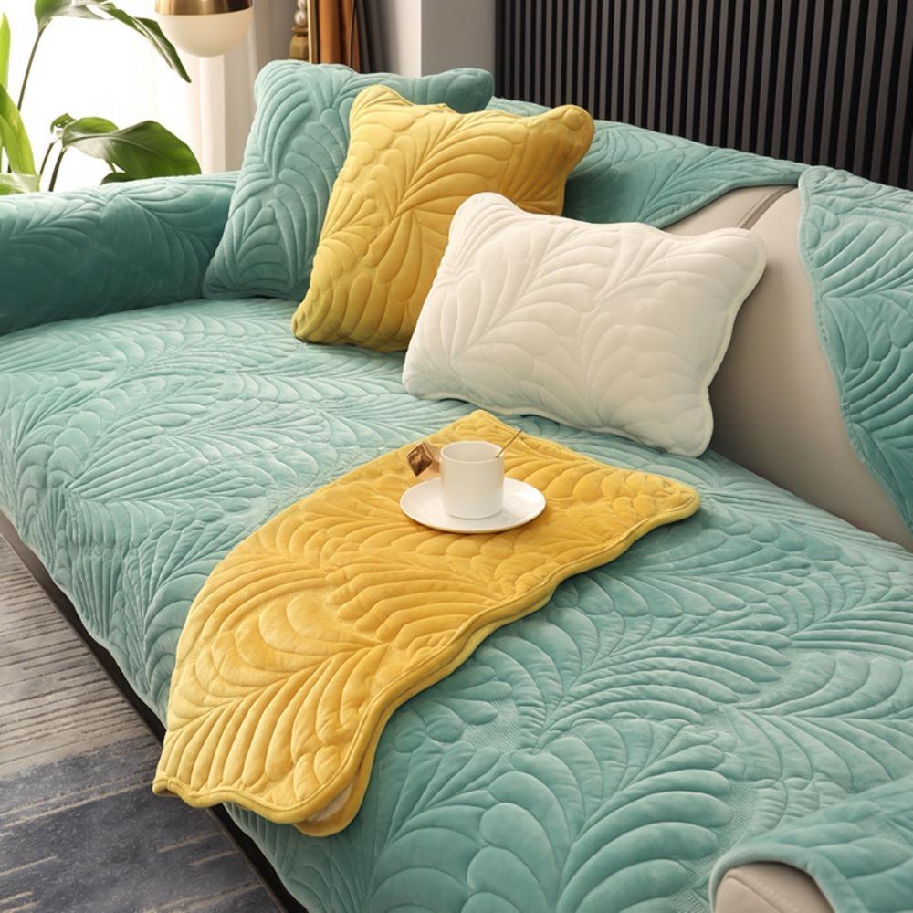 

Winter Sofa Cushion Cover Non Slip Thick Dutch Velvet Short Plush Simple Style Seat Pad Blanket Protector 70*70cm