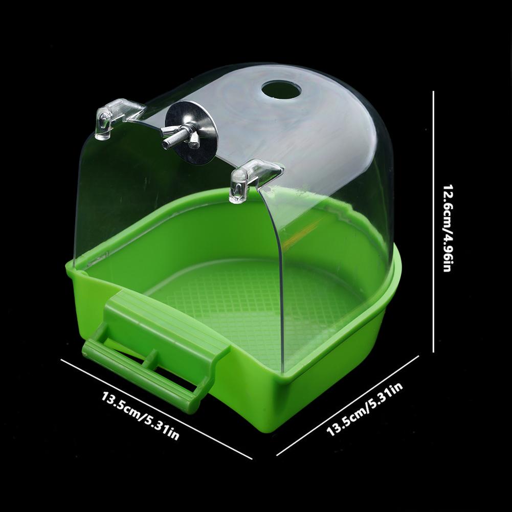 Plastic Bird Water Bath Box Bathtub Parrot For Parakeet Hanging Bowl Pet Supple