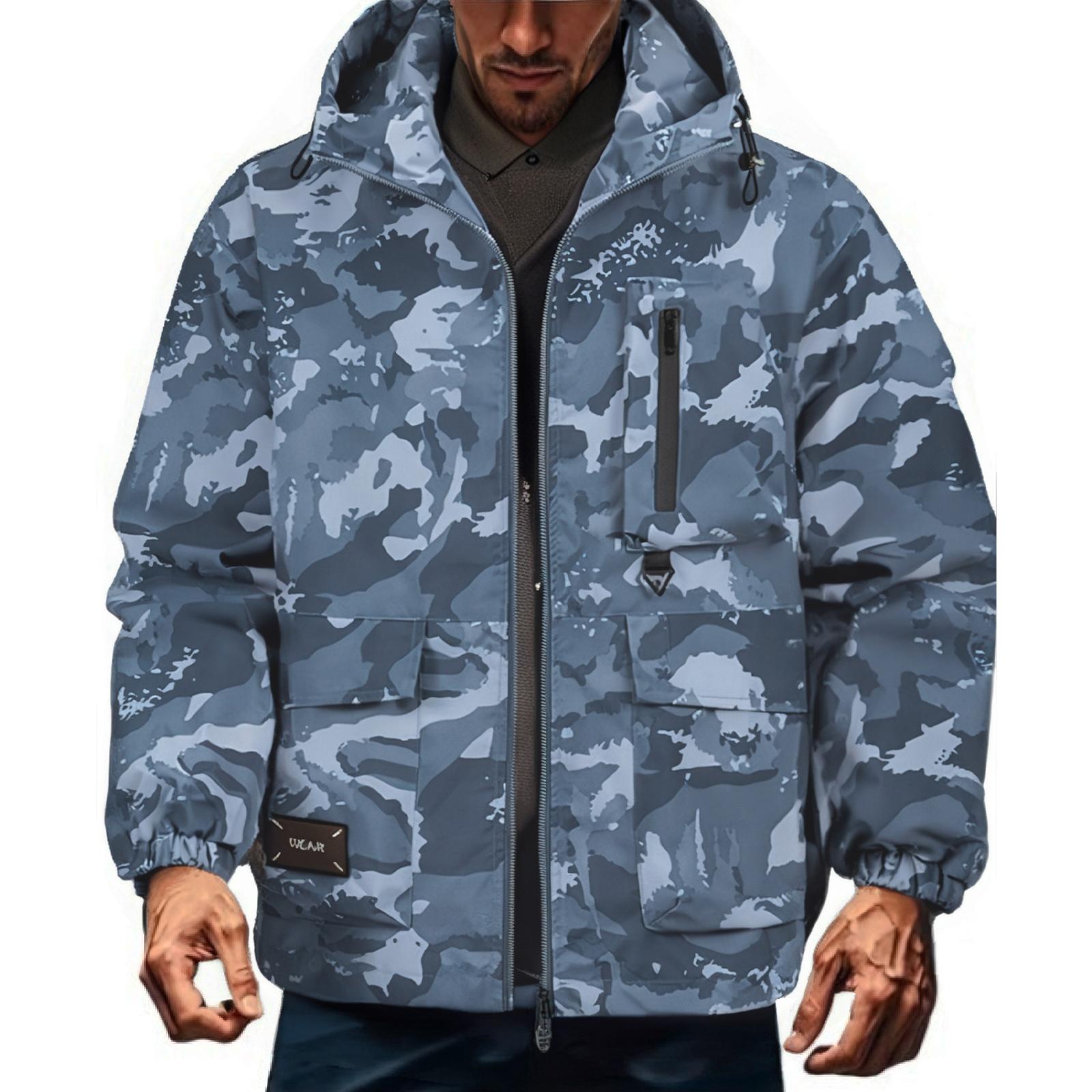 

Мужская камуфляжная куртка с капюшоном, Модная водонепроницаемая куртка M