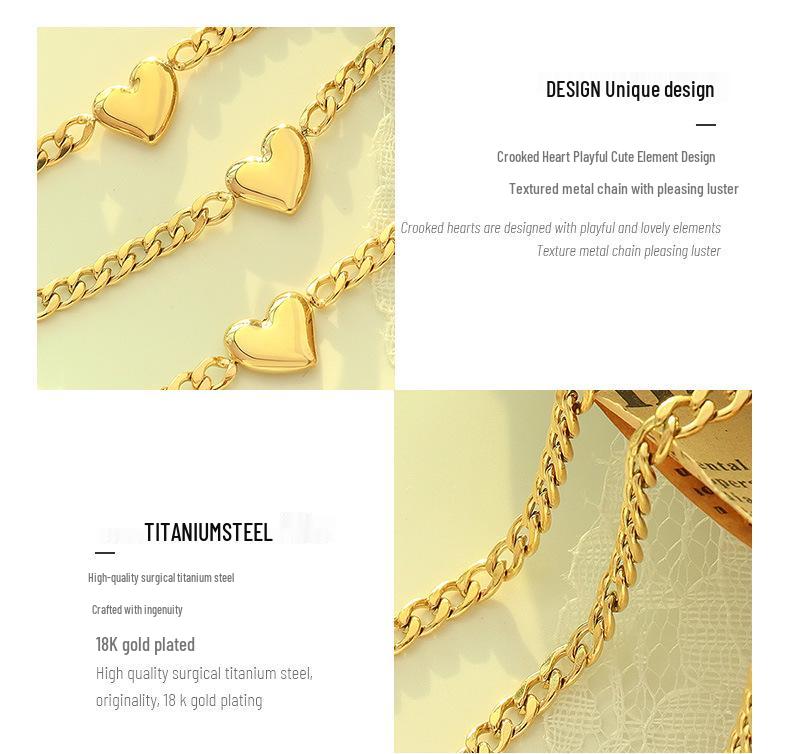 18K Gold-Plated Titanium Steel Clavicle Necklace - Trendy European & American Style Jewelry for Women