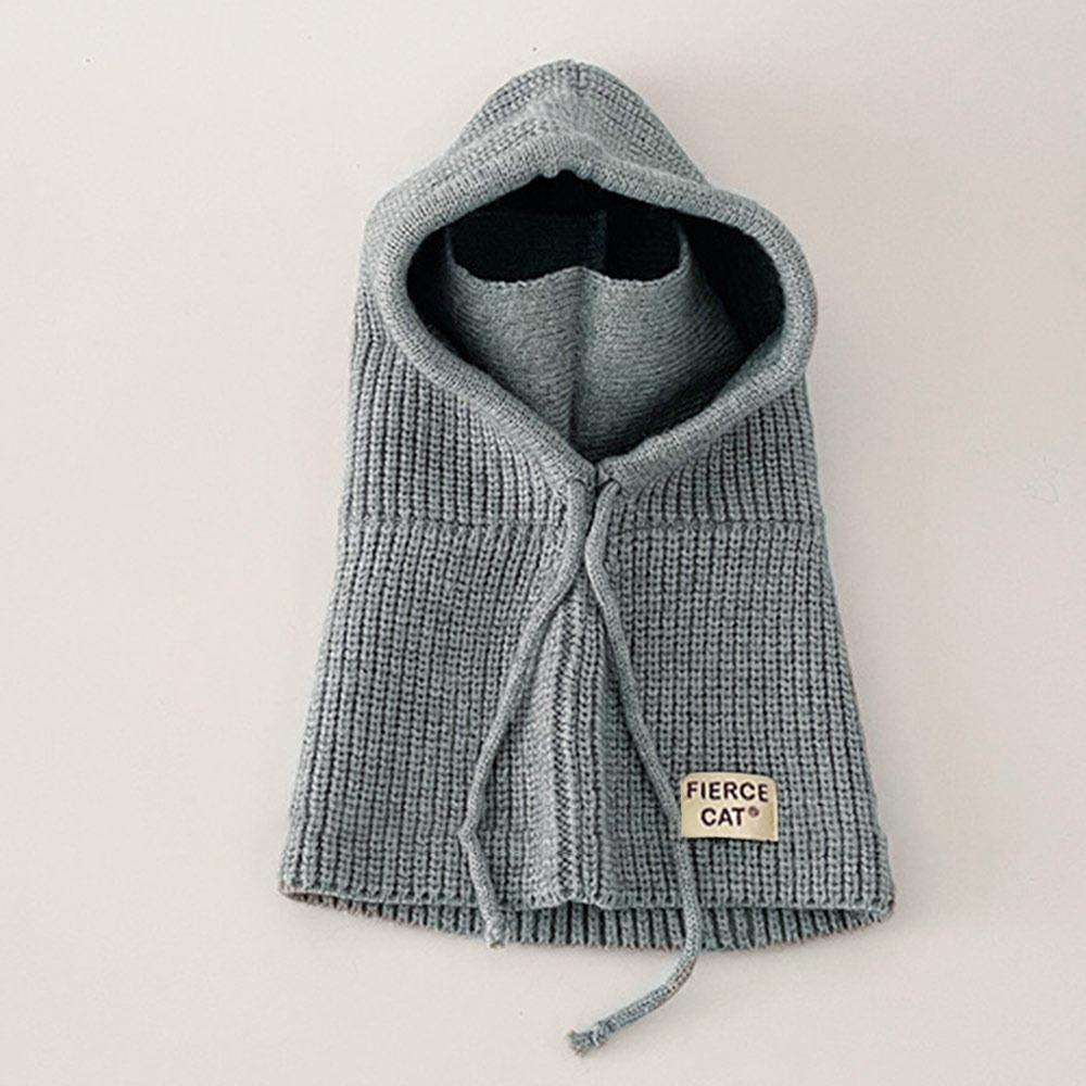 One-piece Baby Balaclava Hat Ears Neck Knitted Cap Fashion Scarf Mask Hats  Children