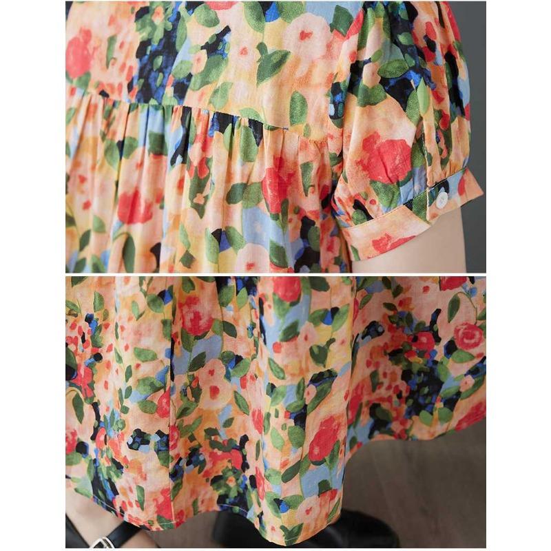 2025 Summer New Women Loose Large Size Fashion Printing Slim Long Big Swing Skirt