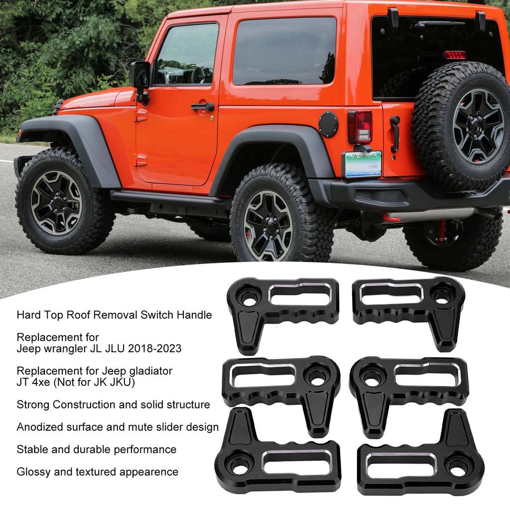 6PCs Hard Top Roof Removal   Handle Replacement for   JL JLU   JT 4xe
