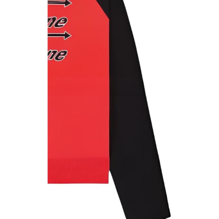 WE11DONE Fw22 Color Block Casual Pullover Sweatshirt Unisex Sweatshirt Red WD-TS1-22-860-U-RD