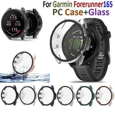 Κάλυμμα PC Shell Smart Bracelet για Garmin Forerunner165 Παρακολουθήστε ταινία Bezel Glass PMMA Screen Protectors Case Forerunner 165 Music Frame