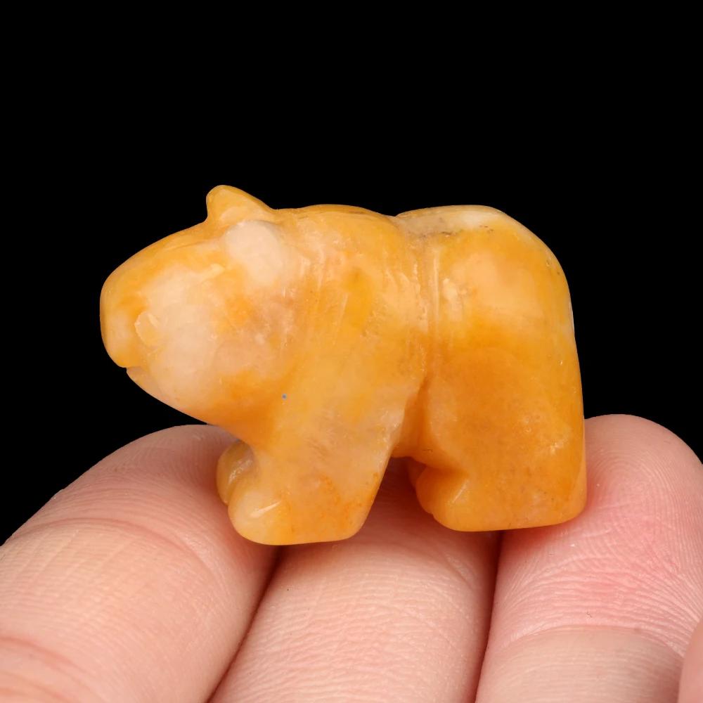 

Natural Stone Bear Natural Jade Gemstone Animal Carving Charm Polar Bear Gemstone Crystal Bear Figurine Animal Statue Carving топаз