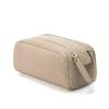 Fashionable Embossed Large Capacity Portable Makeup Cosmetic Bag Double Zipper Handheld Wash Bag Storage Organizer