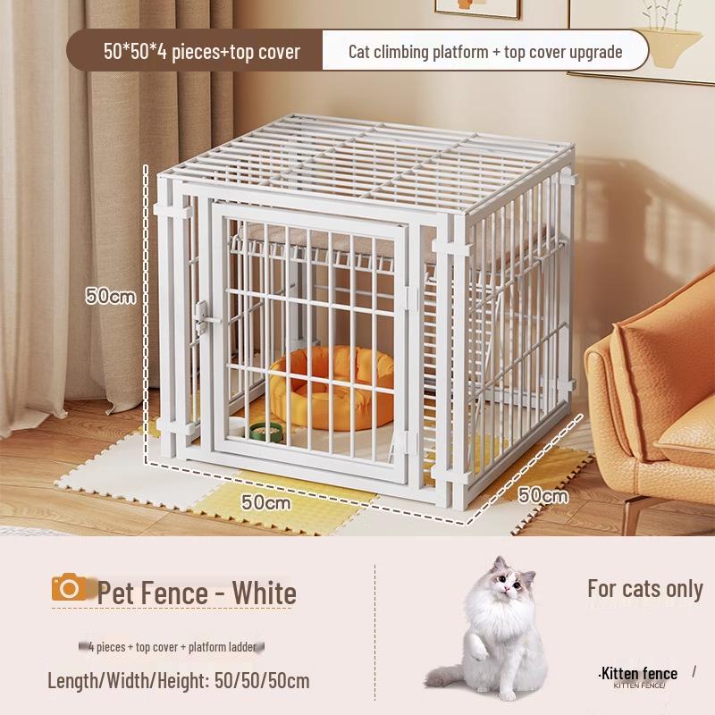 Cage pour chien de taille moyenne et grande avec clôture supérieure - Maison-villa pour chat et chien, Assemblage libre pour chats et chiens