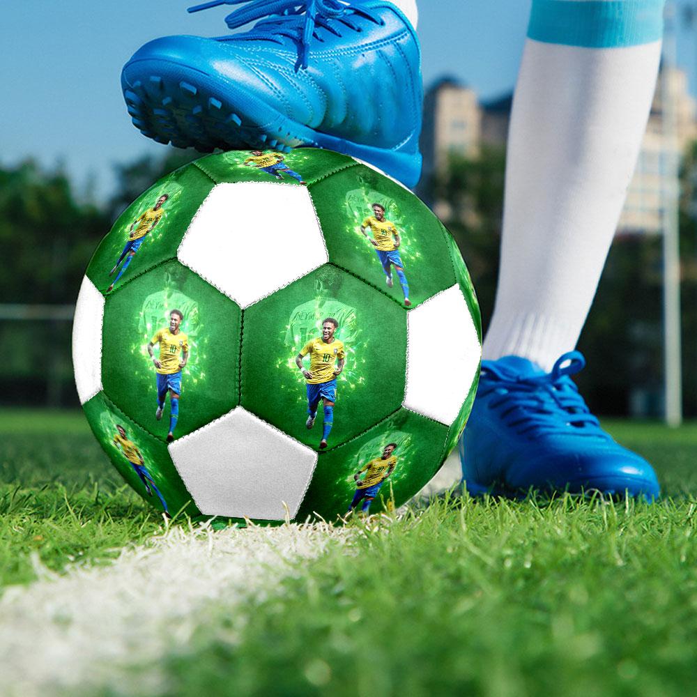 Neymar Printed Size 5 Soccer Ball, Machine-Stitched PVC, Durable & High Bounce, All Ages Fit, Fan Merchandise, Matches & Outdoor Use.