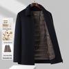 Men's Thickened Wool Coat with Detachable Down Liner - Double-Sided for Fall/Winter Casual Wear