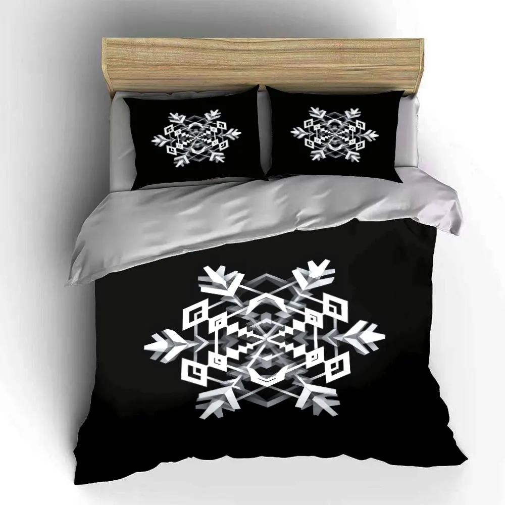 Geometric Snowflake Wall Decor Set Soft Comfortable Duvet Cover Bedding Set Included 1*Duvet Cover & 2*Pillowcases gift