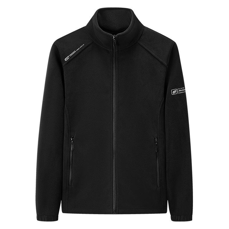 

New Style Fleece Jacket for Men In Autumn and Winter Plus Velvet Warm Cardigan Style Oreo Velvet Stand-up Collar Top L