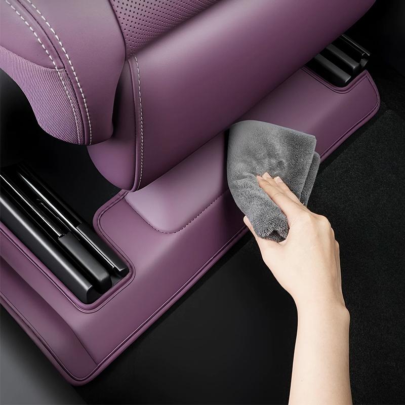 For Xiaomi SU7 2026 Front Row Under Seat Corner Leather Anti-kick Protector Seat Slide Rails Guard Kit Car Accessories