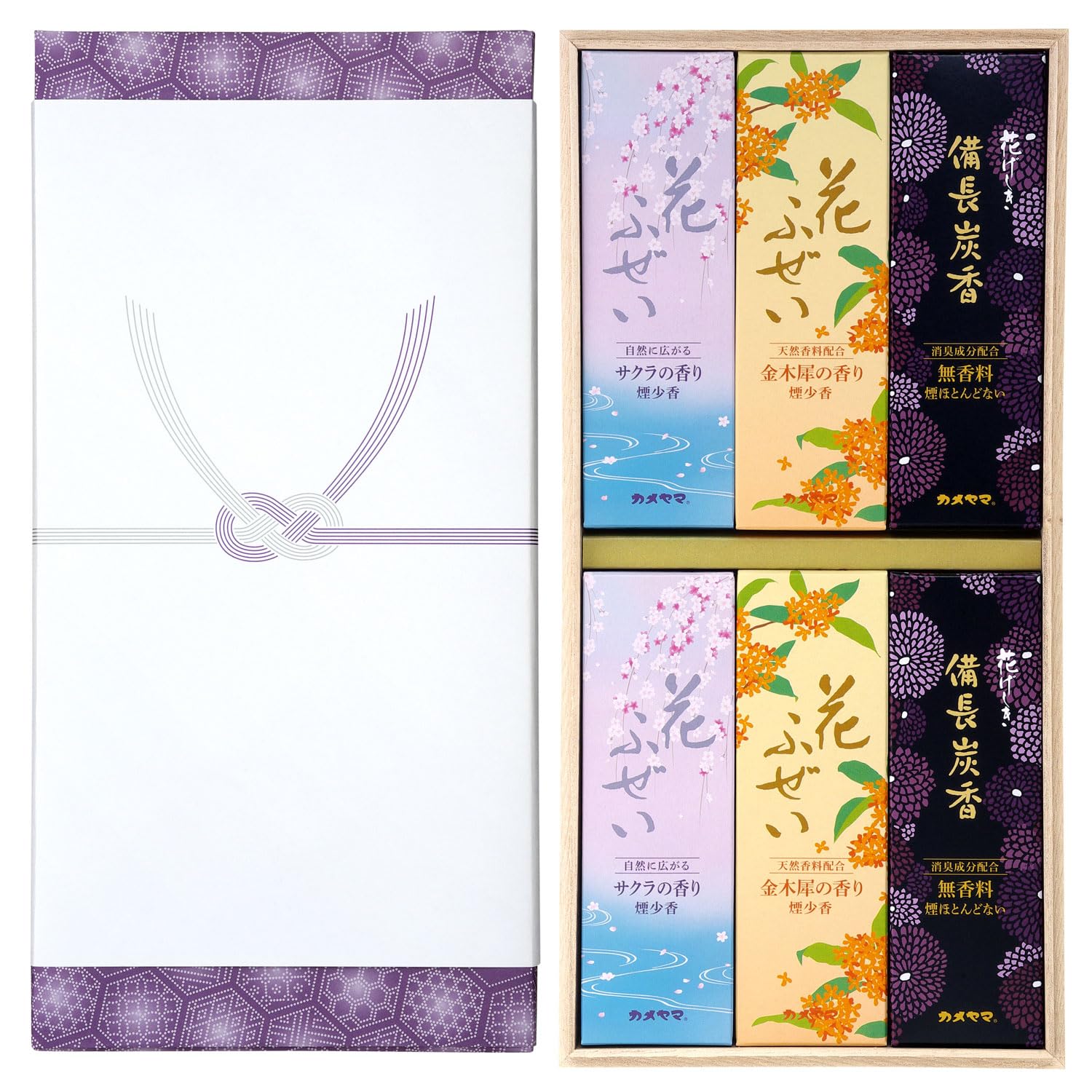 

Kameyama Offering 2000 (Flower Fuzei Cherry Blossom/Osmanthus Flower/Flower Geshiki Binchotan Charcoal) 1 set