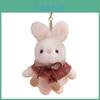 Plush Bunny Keychain With Soft Short Pile For Bag Decor And Gift For Friends