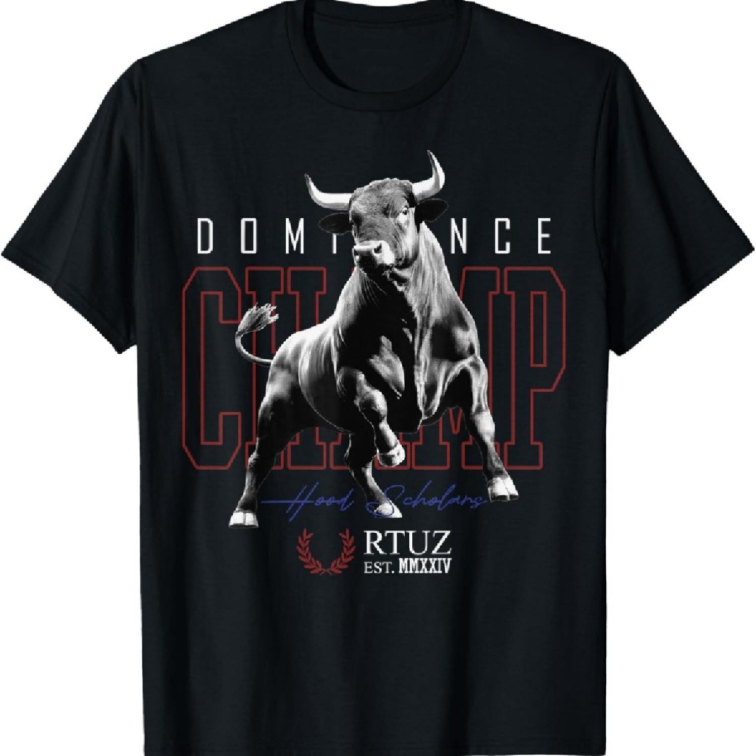 

Hip Hop Y2K Vintage Hipster Edgy Urban Streetwear Wild Bull T-Shirt XXXXXL чёрный