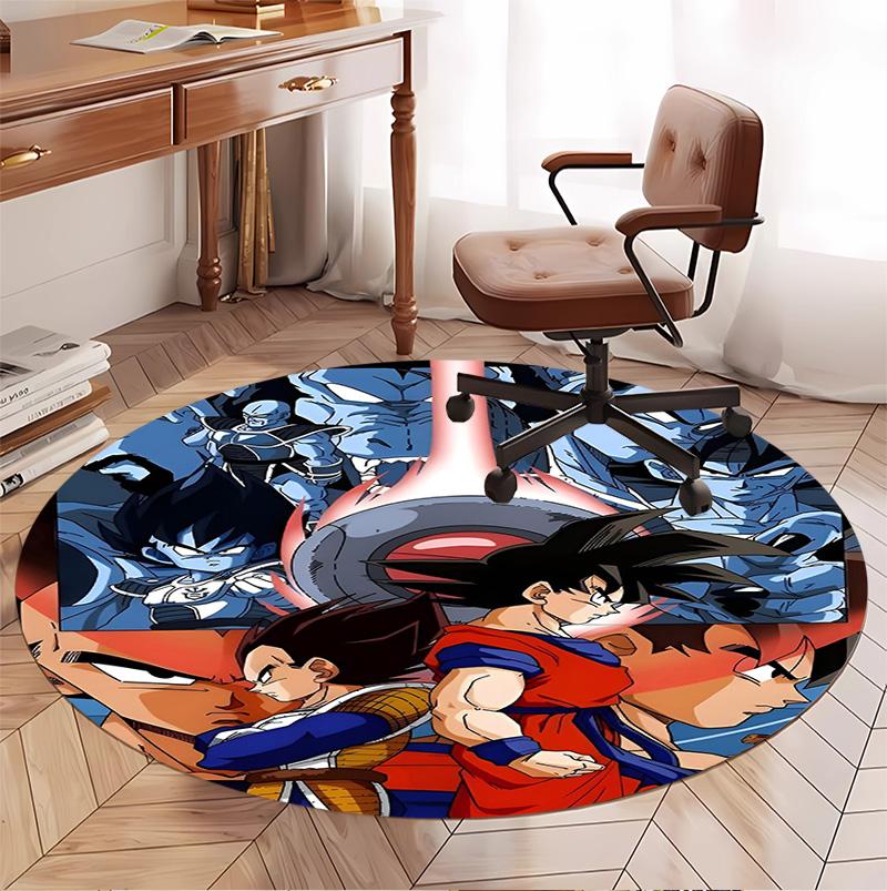 DRAGON BALL Desenli Yuvarlak Halı, İç/Dış Mekan Paspası, Piknik, Oyun Odası, Yatak Odası, Ofis, Oturma Odası, Ev Dekorasyonu Halısı, Doğum Günü Hediyesi