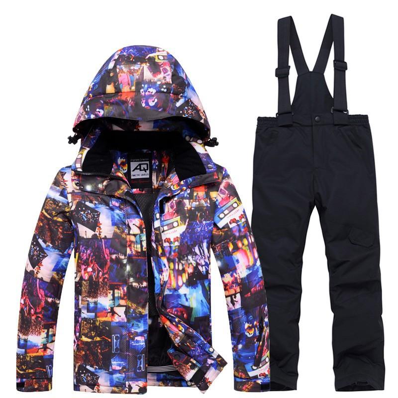 New ski suit boys and girls outdoor sports warm children's tops and pants trendy