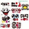 9Pcs Funny Pregnancy Belly Stickers Photographs Props Facial Expressions Decals Memorable Keepsakes Mum Maternity Accessories