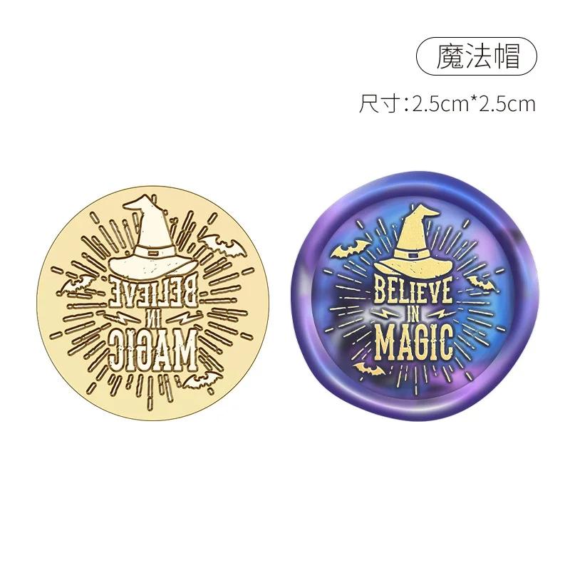 Halloween Stempel Kupferkopf Wachssiegel Personalisierter Hochzeitsstempel Versiegelungswerkzeug Brief Einladung Dekoration Bastelbedarf HCZ041