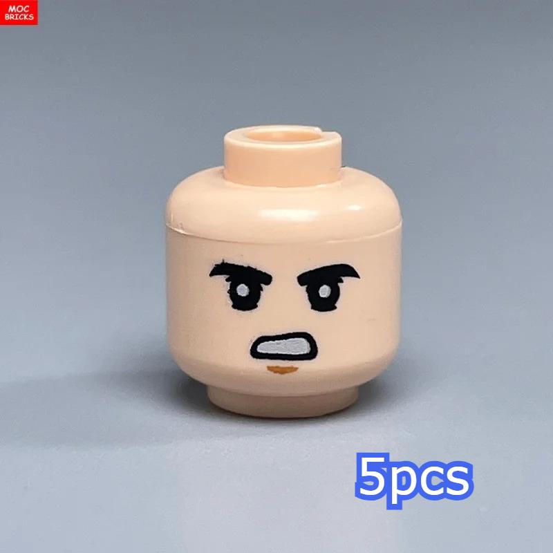 MOC Bricks Hollow Flesh Face Expression Head For 4cm Figure DIY Educational Building Blocks Toys For Children Gifts