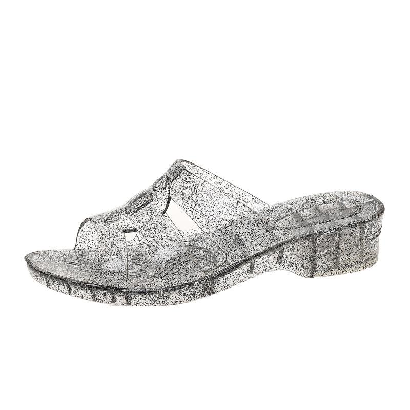 Fashion 2025 Summer New Women's Crystal Outdoor Sandals Mid Heel Casual Round-Toe Woven Weave Slippers for Daily Wear Beach & Travel