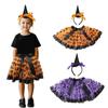 2 Pcs/Set Mesh Children Short Dress Pumpkin Halloween Kids Dress Fairy Tulle Skirt Headband  Party