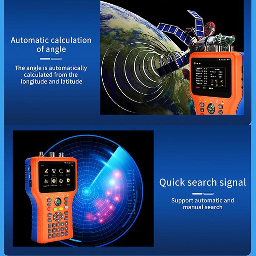 Digital Satellite Finder Satellite Finder V8 FINDER PRO2 FTA DVB S2X Signal Meter with 4.3inch LCD Screen Function