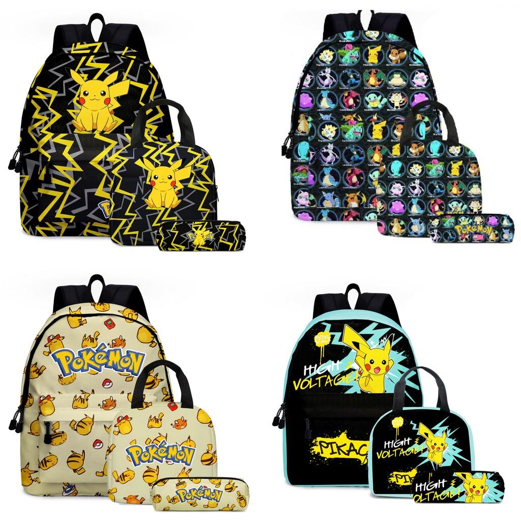 Fashionable 2024 New Print Backpack Pencil Case Lunch Bag Set For School Kids