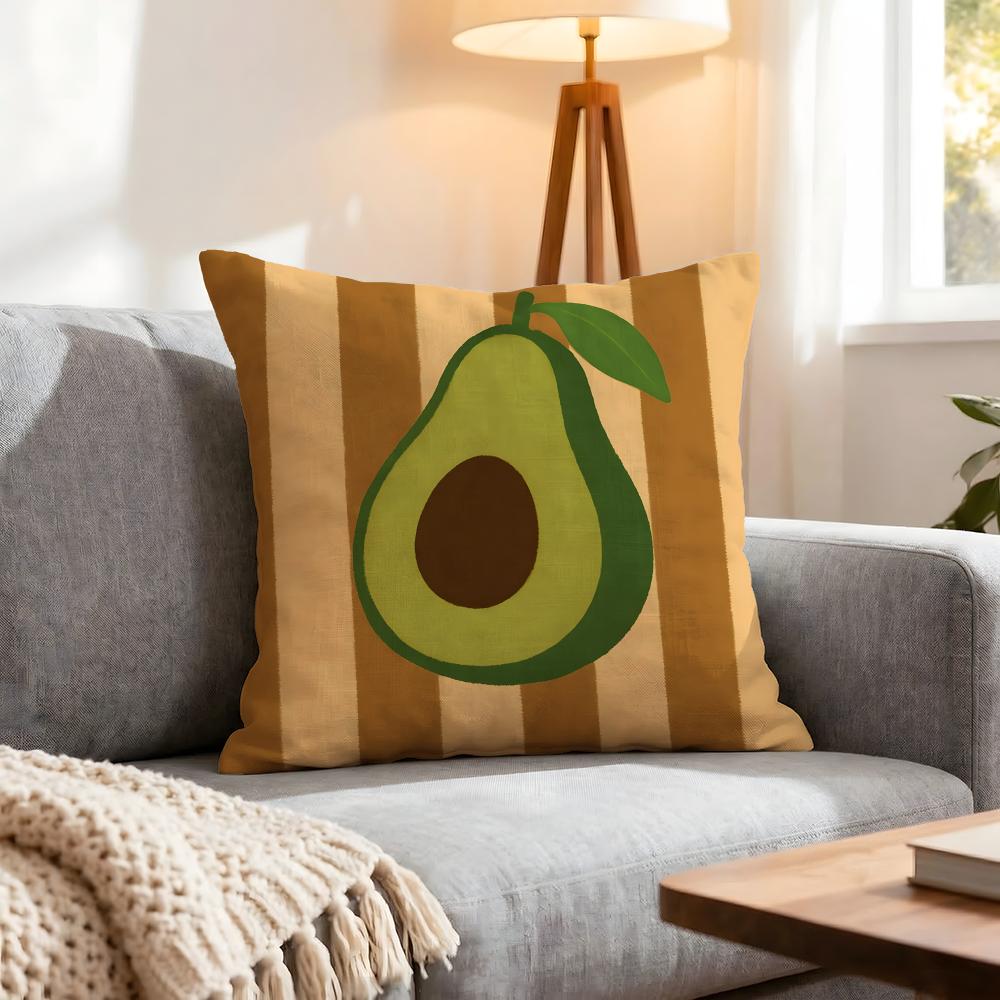Pattern Avocado Print Cushion Cover 1Pcs Decorative Covers Soft Cushion Case For Sofa Couch Decor 40X40 45X45 Pillowcases