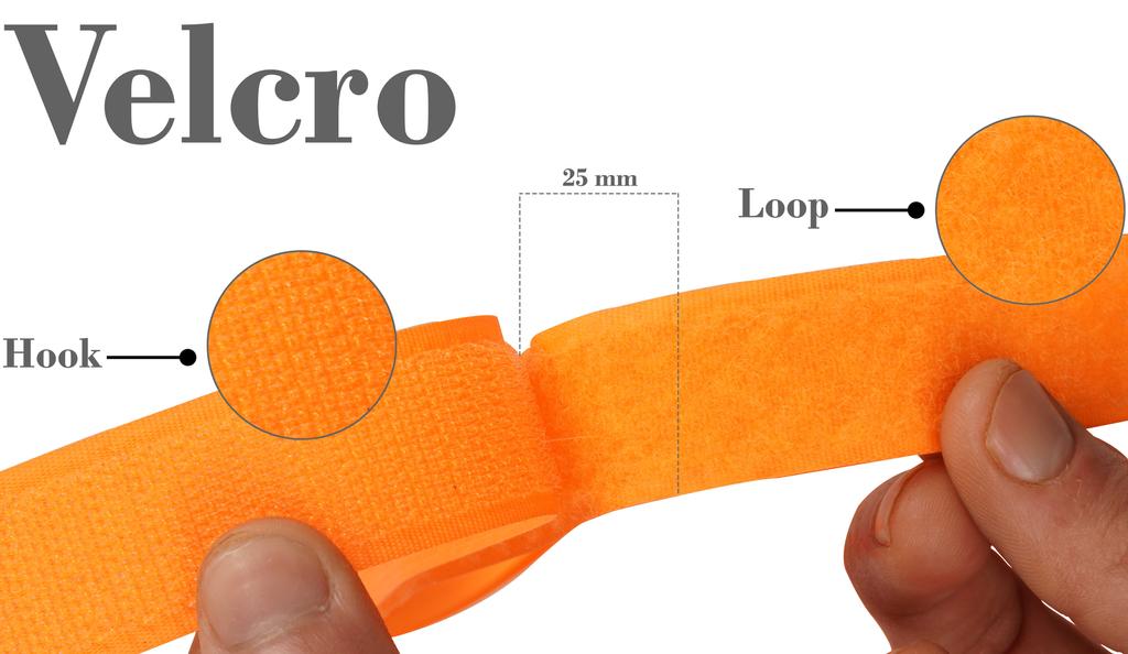 oneOone Sew On Hook and Loop Fabric Fastener Strips Non Adhesive Back Nylon Strips Fabric Fastener Non-Adhesive Interlocking Tape Brown- 25