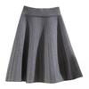 Skater Skirt Solid Color High Waist Women A-Line Skirt Large Hem Design Autumn Winter Mini Skirt Daily Wear