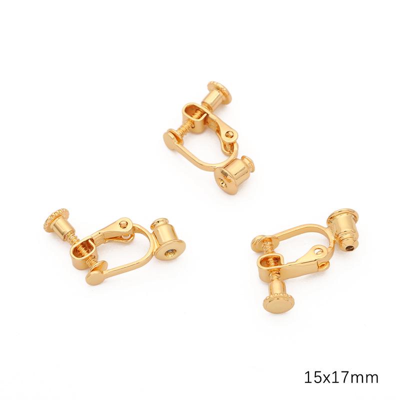 Spiralne klipsy na uszy z wiszącymi kółkami dla nieprzekłutych uszu, wzór żaby, platerowane miedzią 14K/18K, zachowujące kolor, akcesoria do biżuterii DIY