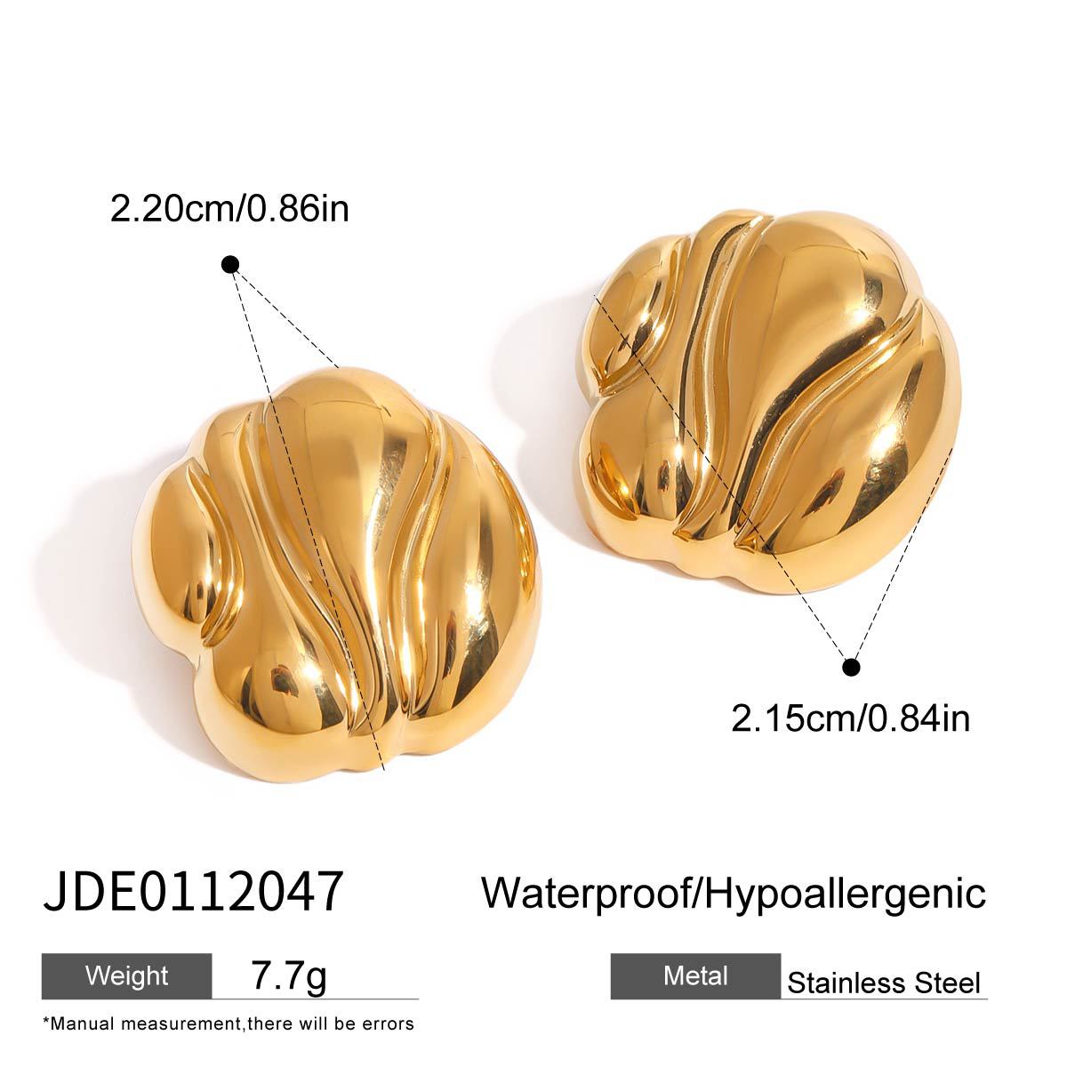 Jiedin Europe and the United States 18k gold titanium steel stud earrings do not fade earrings stainless steel jewelry