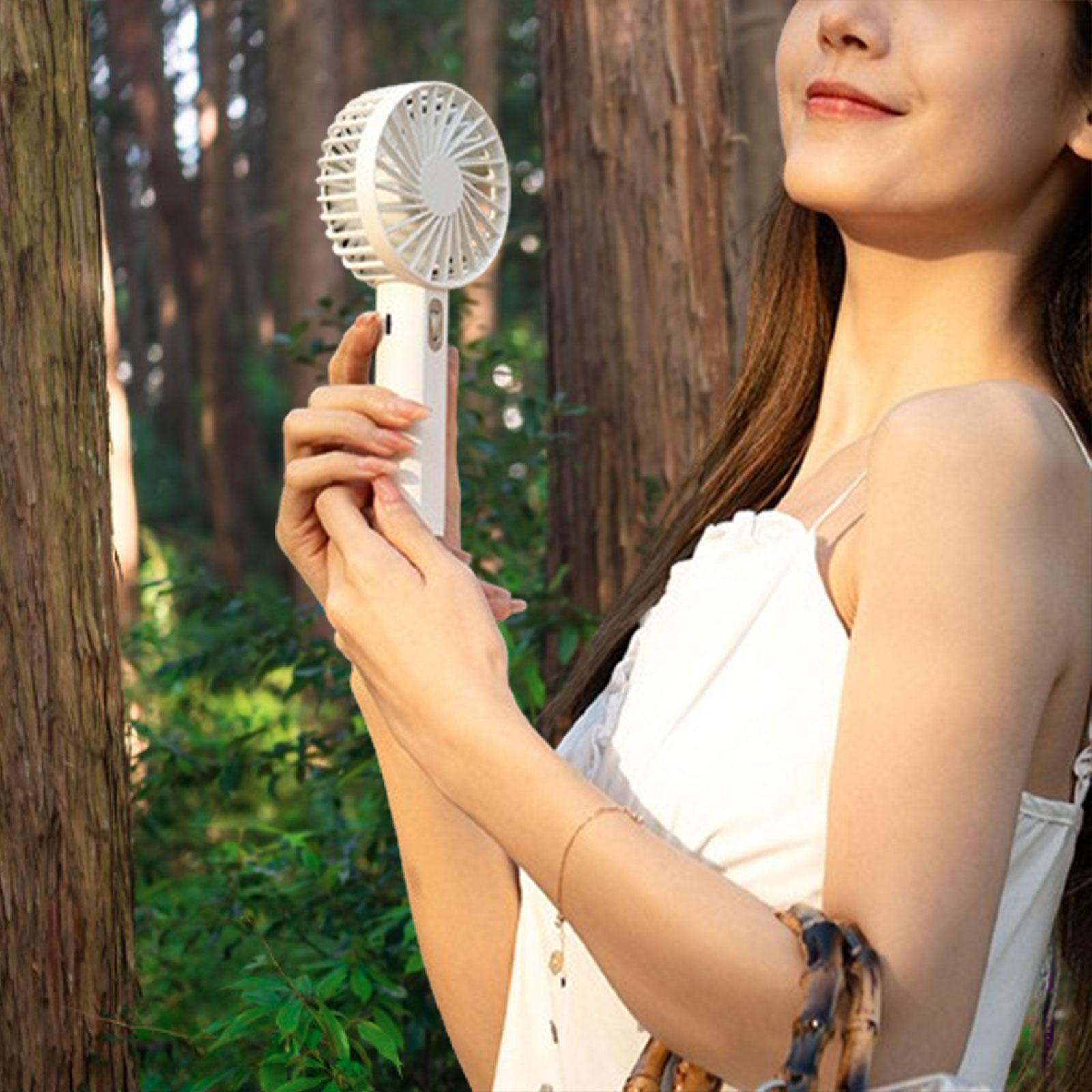 

Портативный мини-вентилятор, тихий перезаряжаемый USB-удобный персональный держатель для телефона белый