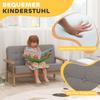 Kids Armchair, Kids Sofa with Wooden Frame, Velvet Look, Padded, for Children Aged 3-15 Years Grey