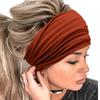 Women Solid Color Stylish Comfortable Sports Stylish Headband Elastic Wide Band Hair Tie  Knot Sweat Absorbing Hair Accessory