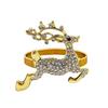 high-end Christmas Zinc Alloy Napkin Ring New Year Festive Candy Cane Bow Napkin Holder for Holiday Xmas Table Decoration