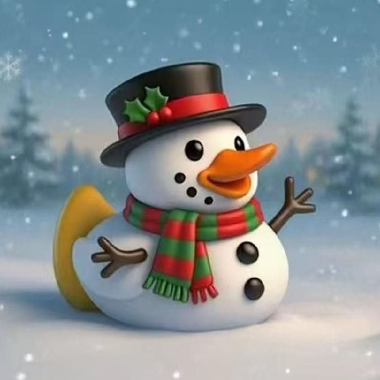 Christmas Duck Statues Animal Figurines Sculptures Desktop Ornament for Bookshelf Home Decors Collectible Figurines