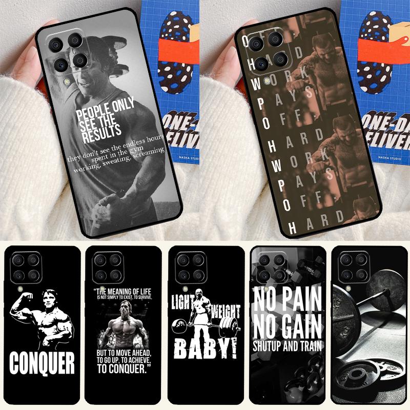Workout Motivation Fitness Gym Quotes For Samsung Galaxy M15 M55 M33 M13 M23 M53 M31 M51 M14 M34 M54 M20 M30s M52 M32 Phone Case