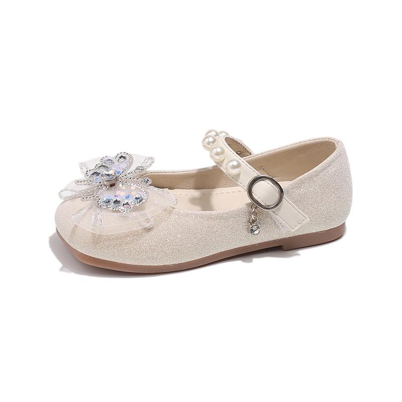 Kinder Ballerinas Spitze Schleife Süße Mädchen Lederschuhe Schmetterling Runde Zehen 2025 Neue Mode Kinder Prinzessin Schuhe Ins Trendy